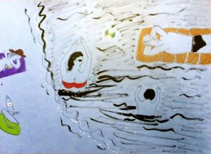 Рисунок скетч пляж море художник Надя Демкина | Nadin Piter Надин Питер блог Нади Демкиной 