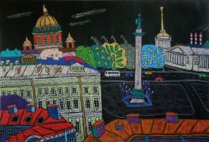 Дворцовая площадь Эрмитаж Петербург картина пастель | Nadin Piter Надин Питер блог Нади Демкиной 